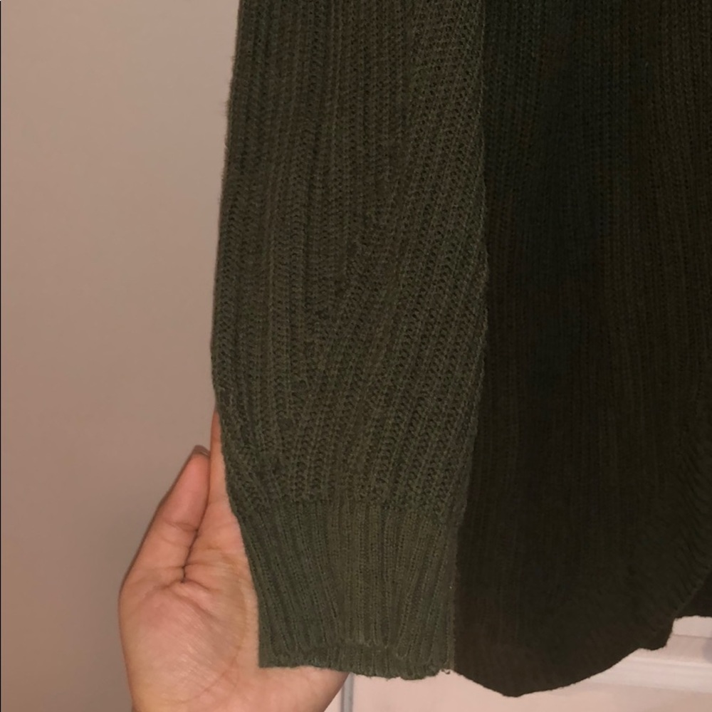 AE olive green, long, knit, cardigan